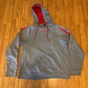 Men’s Gray and Red Under Armour Athletic Hoodie